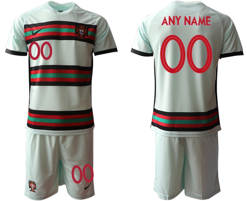 Men 2021 European Cup Portugal away grey customized Soccer Jersey1->portugal jersey->Soccer Country Jersey